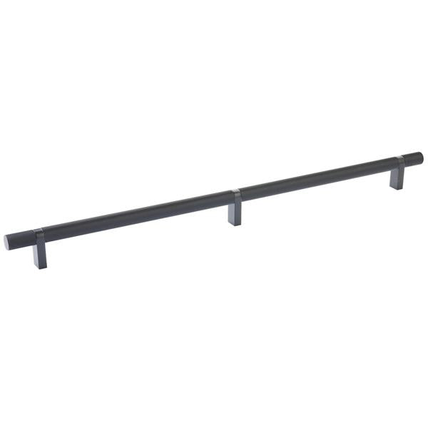 Emtek - Select Bar Cabinet Pull 16 Inch C-C, Rectangular Bar Stem, Knurled Bar