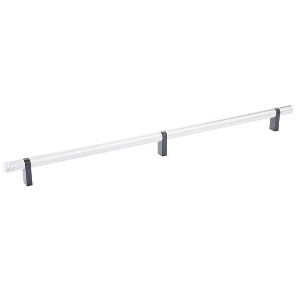 Emtek - Select Bar Cabinet Pull 16 Inch C-C, Rectangular Bar Stem, Knurled Bar