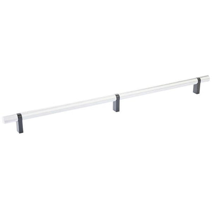 Emtek - Select Bar Cabinet Pull 16 Inch C-C, Rectangular Bar Stem, Knurled Bar