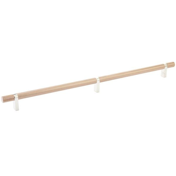 Emtek - Select Bar Cabinet Pull 16 Inch C-C, Rectangular Bar Stem, Knurled Bar