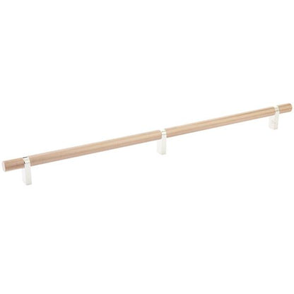 Emtek - Select Bar Cabinet Pull 16 Inch C-C, Rectangular Bar Stem, Knurled Bar