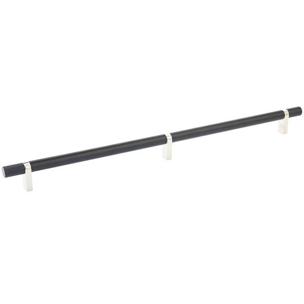 Emtek - Select Bar Cabinet Pull 16 Inch C-C, Rectangular Bar Stem, Knurled Bar