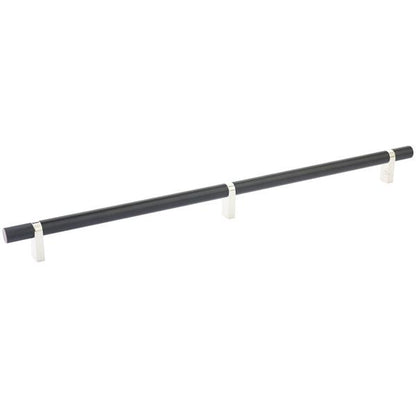 Emtek - Select Bar Cabinet Pull 16 Inch C-C, Rectangular Bar Stem, Knurled Bar