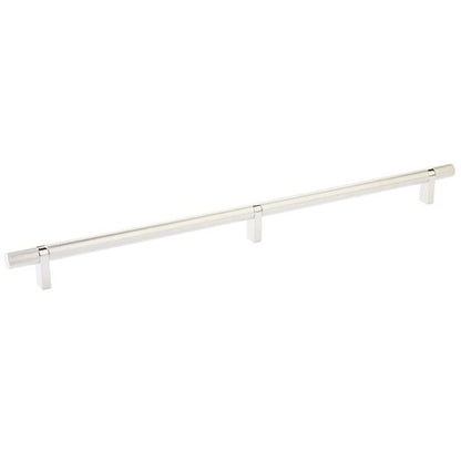 Emtek - Select Bar Cabinet Pull 16 Inch C-C, Rectangular Bar Stem, Knurled Bar