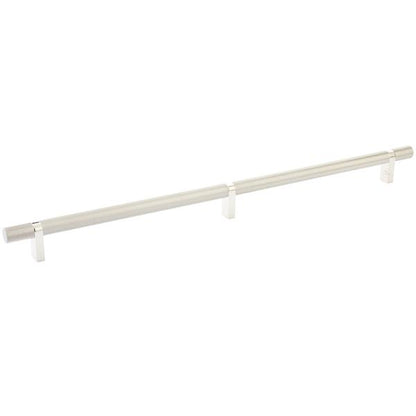 Emtek - Select Bar Cabinet Pull 16 Inch C-C, Rectangular Bar Stem, Knurled Bar