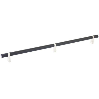 Emtek - Select Bar Cabinet Pull 16 Inch C-C, Rectangular Bar Stem, Knurled Bar