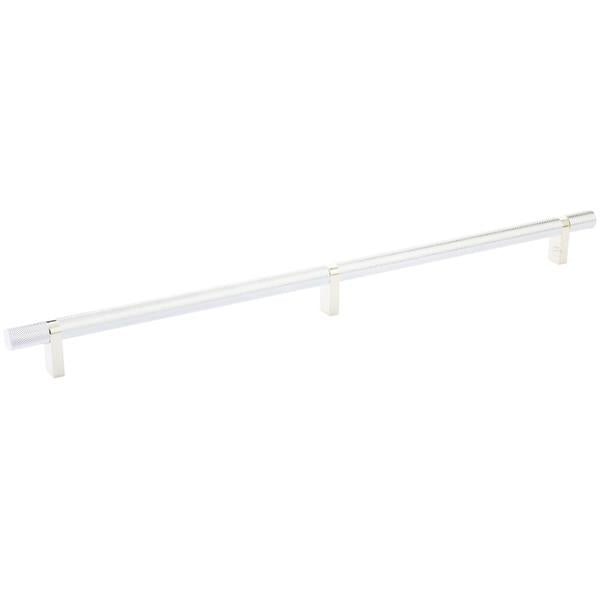 Emtek - Select Bar Cabinet Pull 16 Inch C-C, Rectangular Bar Stem, Knurled Bar