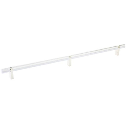 Emtek - Select Bar Cabinet Pull 16 Inch C-C, Rectangular Bar Stem, Knurled Bar