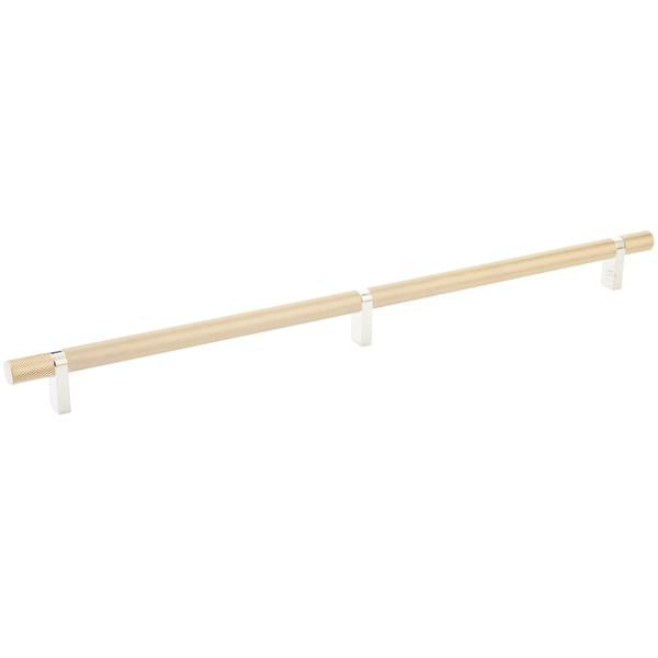 Emtek - Select Bar Cabinet Pull 16 Inch C-C, Rectangular Bar Stem, Knurled Bar
