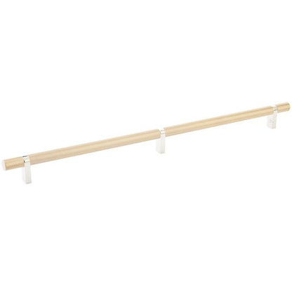 Emtek - Select Bar Cabinet Pull 16 Inch C-C, Rectangular Bar Stem, Knurled Bar