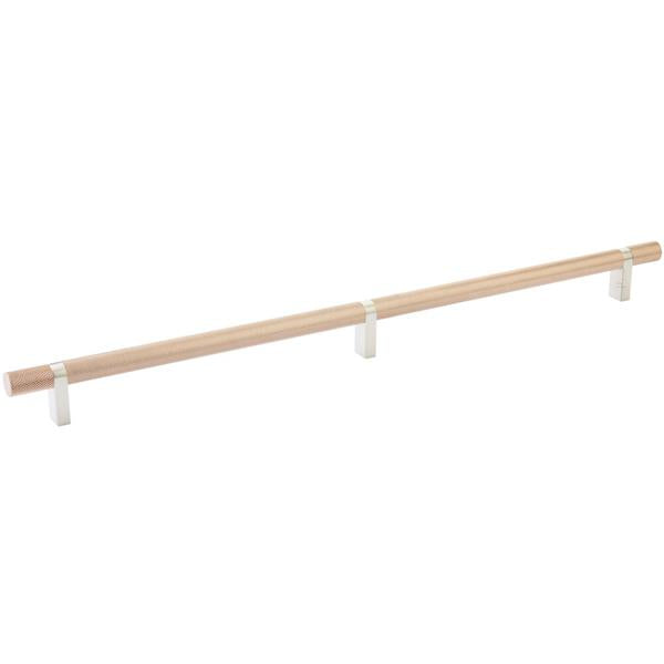 Emtek - Select Bar Cabinet Pull 16 Inch C-C, Rectangular Bar Stem, Knurled Bar