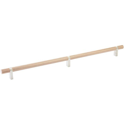 Emtek - Select Bar Cabinet Pull 16 Inch C-C, Rectangular Bar Stem, Knurled Bar