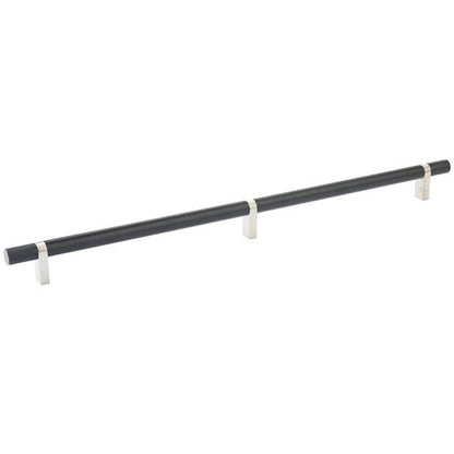 Emtek - Select Bar Cabinet Pull 16 Inch C-C, Rectangular Bar Stem, Knurled Bar