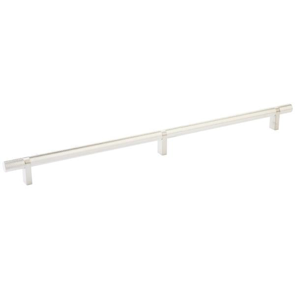 Emtek - Select Bar Cabinet Pull 16 Inch C-C, Rectangular Bar Stem, Knurled Bar