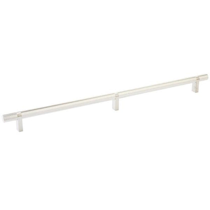 Emtek - Select Bar Cabinet Pull 16 Inch C-C, Rectangular Bar Stem, Knurled Bar
