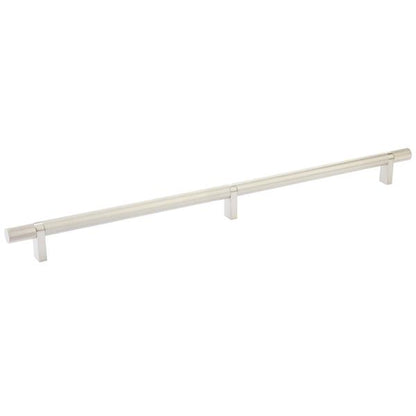 Emtek - Select Bar Cabinet Pull 16 Inch C-C, Rectangular Bar Stem, Knurled Bar