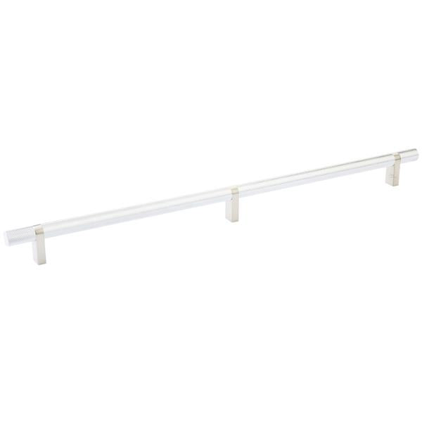 Emtek - Select Bar Cabinet Pull 16 Inch C-C, Rectangular Bar Stem, Knurled Bar