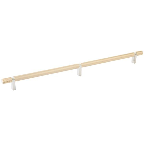 Emtek - Select Bar Cabinet Pull 16 Inch C-C, Rectangular Bar Stem, Knurled Bar