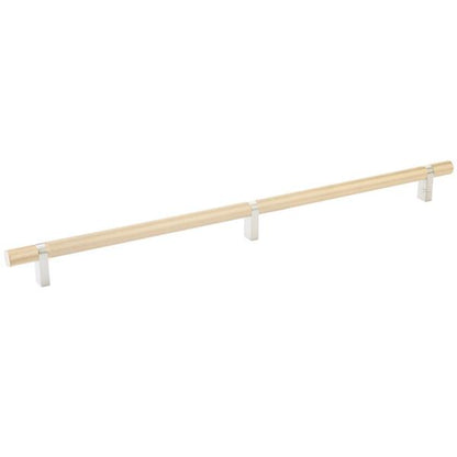 Emtek - Select Bar Cabinet Pull 16 Inch C-C, Rectangular Bar Stem, Knurled Bar