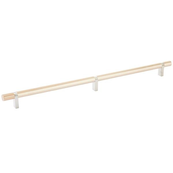 Emtek - Select Bar Cabinet Pull 16 Inch C-C, Rectangular Bar Stem, Smooth Bar