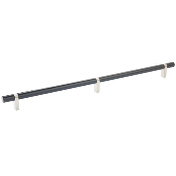 Emtek - Select Bar Cabinet Pull 16 Inch C-C, Rectangular Bar Stem, Smooth Bar
