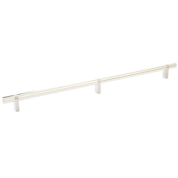 Emtek - Select Bar Cabinet Pull 16 Inch C-C, Rectangular Bar Stem, Smooth Bar