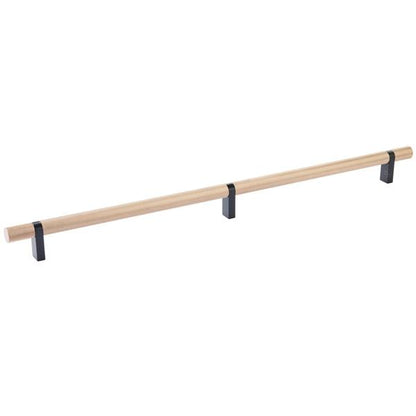 Emtek - Select Bar Cabinet Pull 16 Inch C-C, Rectangular Bar Stem, Knurled Bar