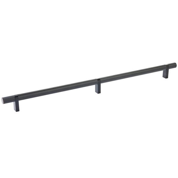 Emtek - Select Bar Cabinet Pull 16 Inch C-C, Rectangular Bar Stem, Knurled Bar