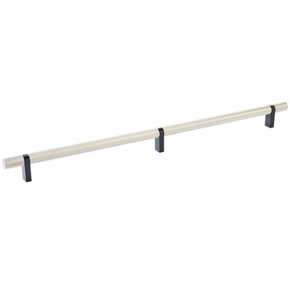 Emtek - Select Bar Cabinet Pull 16 Inch C-C, Rectangular Bar Stem, Knurled Bar