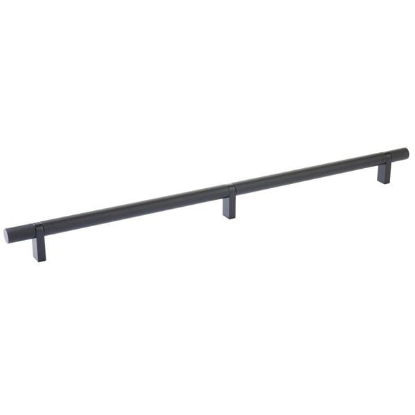 Emtek - Select Bar Cabinet Pull 16 Inch C-C, Rectangular Bar Stem, Knurled Bar
