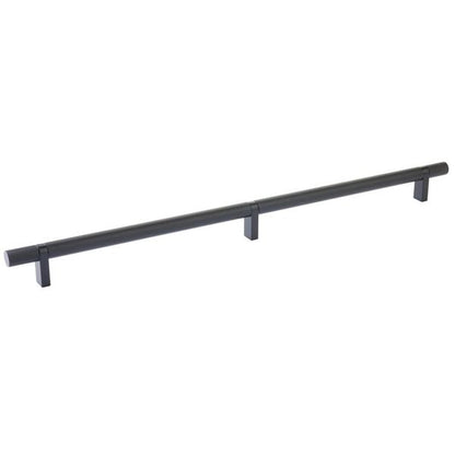 Emtek - Select Bar Cabinet Pull 16 Inch C-C, Rectangular Bar Stem, Knurled Bar