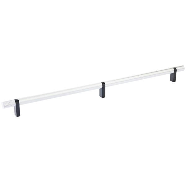 Emtek - Select Bar Cabinet Pull 16 Inch C-C, Rectangular Bar Stem, Knurled Bar