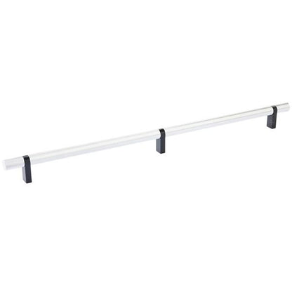 Emtek - Select Bar Cabinet Pull 16 Inch C-C, Rectangular Bar Stem, Knurled Bar