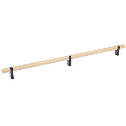 Emtek - Select Bar Cabinet Pull 16 Inch C-C, Rectangular Bar Stem, Knurled Bar