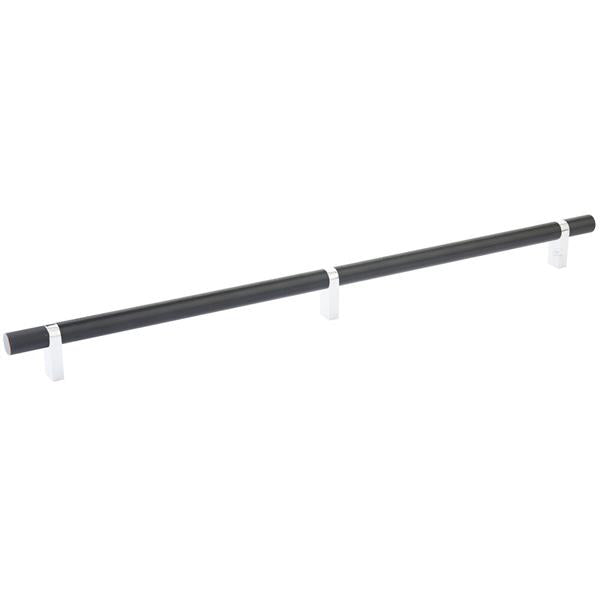 Emtek - Select Bar Cabinet Pull 16 Inch C-C, Rectangular Bar Stem, Knurled Bar