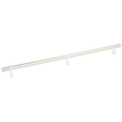 Emtek - Select Bar Cabinet Pull 16 Inch C-C, Rectangular Bar Stem, Knurled Bar