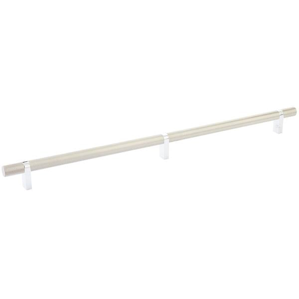 Emtek - Select Bar Cabinet Pull 16 Inch C-C, Rectangular Bar Stem, Knurled Bar