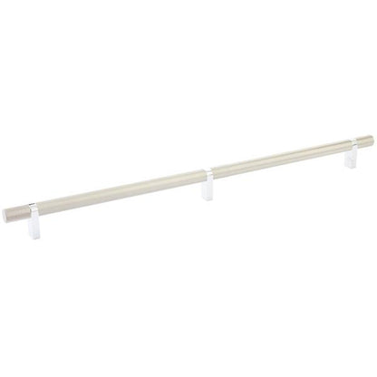 Emtek - Select Bar Cabinet Pull 16 Inch C-C, Rectangular Bar Stem, Knurled Bar