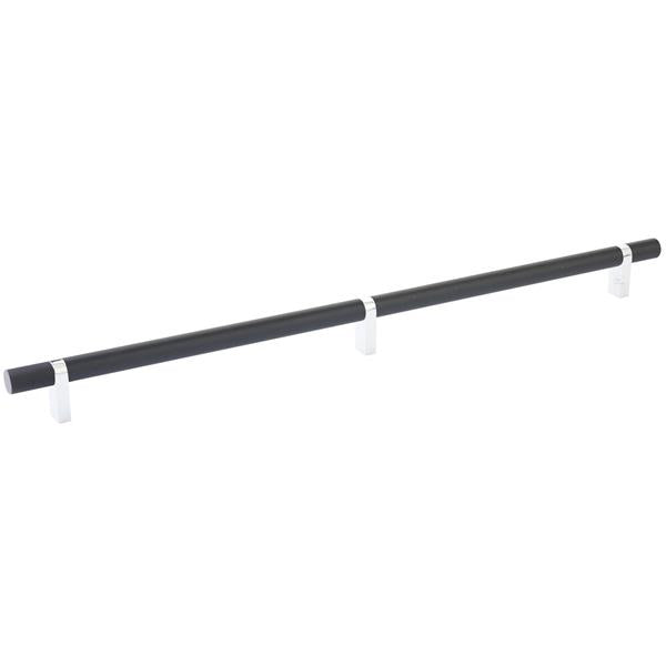 Emtek - Select Bar Cabinet Pull 16 Inch C-C, Rectangular Bar Stem, Knurled Bar