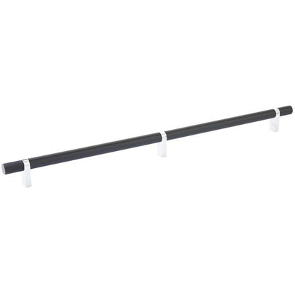 Emtek - Select Bar Cabinet Pull 16 Inch C-C, Rectangular Bar Stem, Knurled Bar