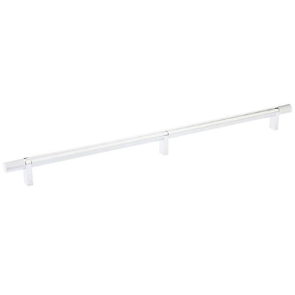 Emtek - Select Bar Cabinet Pull 16 Inch C-C, Rectangular Bar Stem, Knurled Bar