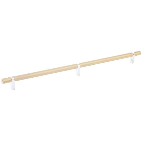 Emtek - Select Bar Cabinet Pull 16 Inch C-C, Rectangular Bar Stem, Knurled Bar