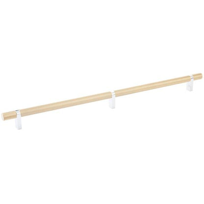 Emtek - Select Bar Cabinet Pull 16 Inch C-C, Rectangular Bar Stem, Knurled Bar