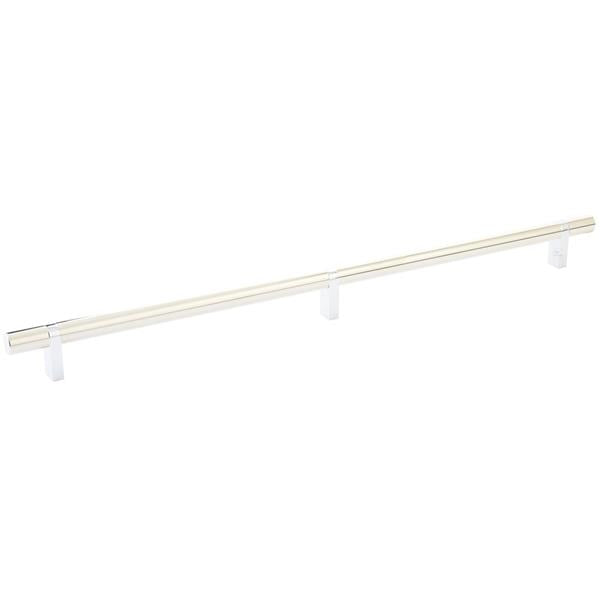 Emtek - Select Bar Cabinet Pull 16 Inch C-C, Rectangular Bar Stem, Smooth Bar
