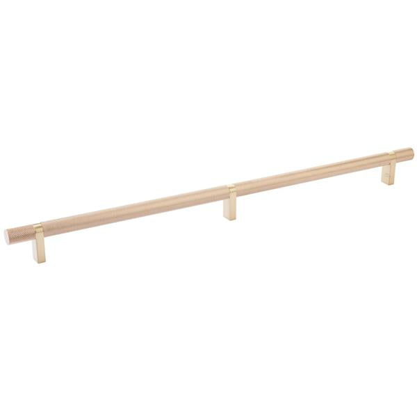 Emtek - Select Bar Cabinet Pull 16 Inch C-C, Rectangular Bar Stem, Knurled Bar