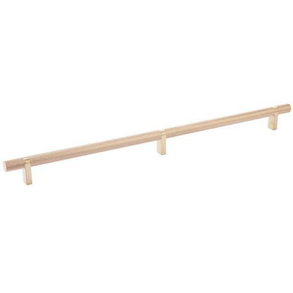 Emtek - Select Bar Cabinet Pull 16 Inch C-C, Rectangular Bar Stem, Knurled Bar