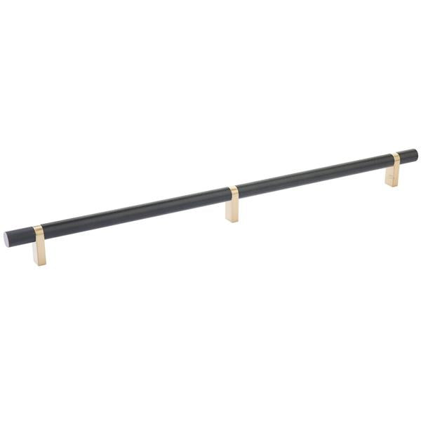 Emtek - Select Bar Cabinet Pull 16 Inch C-C, Rectangular Bar Stem, Knurled Bar