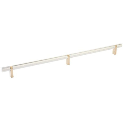Emtek - Select Bar Cabinet Pull 16 Inch C-C, Rectangular Bar Stem, Knurled Bar