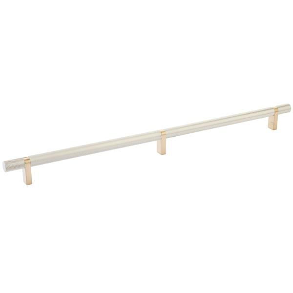 Emtek - Select Bar Cabinet Pull 16 Inch C-C, Rectangular Bar Stem, Knurled Bar