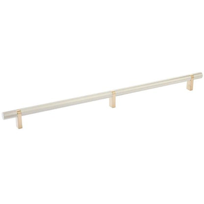 Emtek - Select Bar Cabinet Pull 16 Inch C-C, Rectangular Bar Stem, Knurled Bar